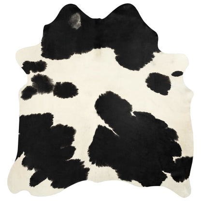 Tapis en peau de vache véritable Noir et blanc 150 x 170 cm