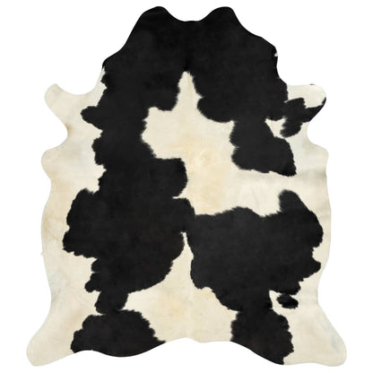 Tapis en peau de vache véritable Noir et blanc 150 x 170 cm