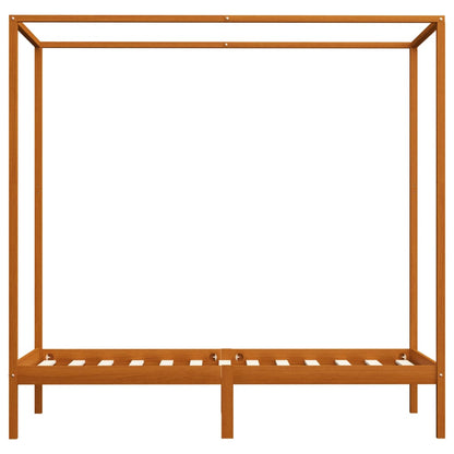 Lit à baldaquin EDOUARD Marron miel Pin massif 100x200 cm