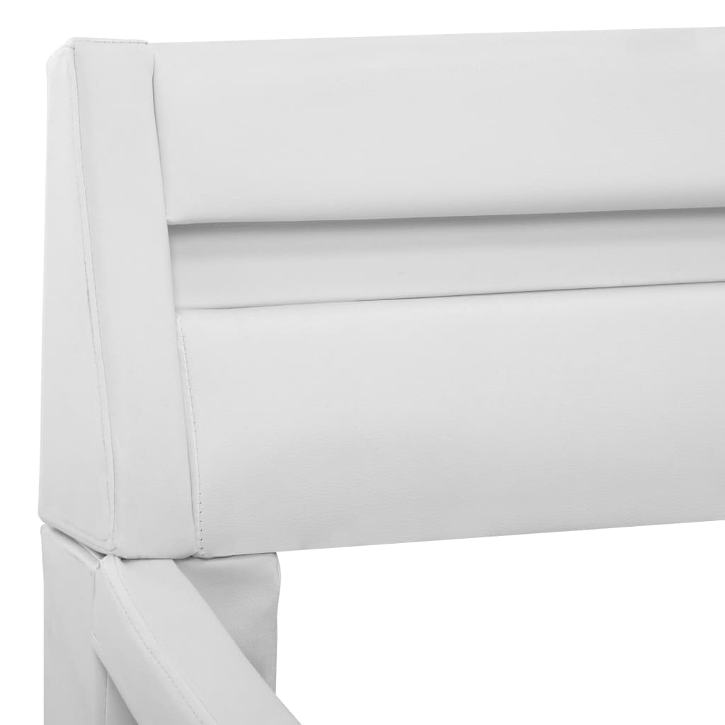 Lit avec sommier LED Blanc Similicuir WAVE FUTURA