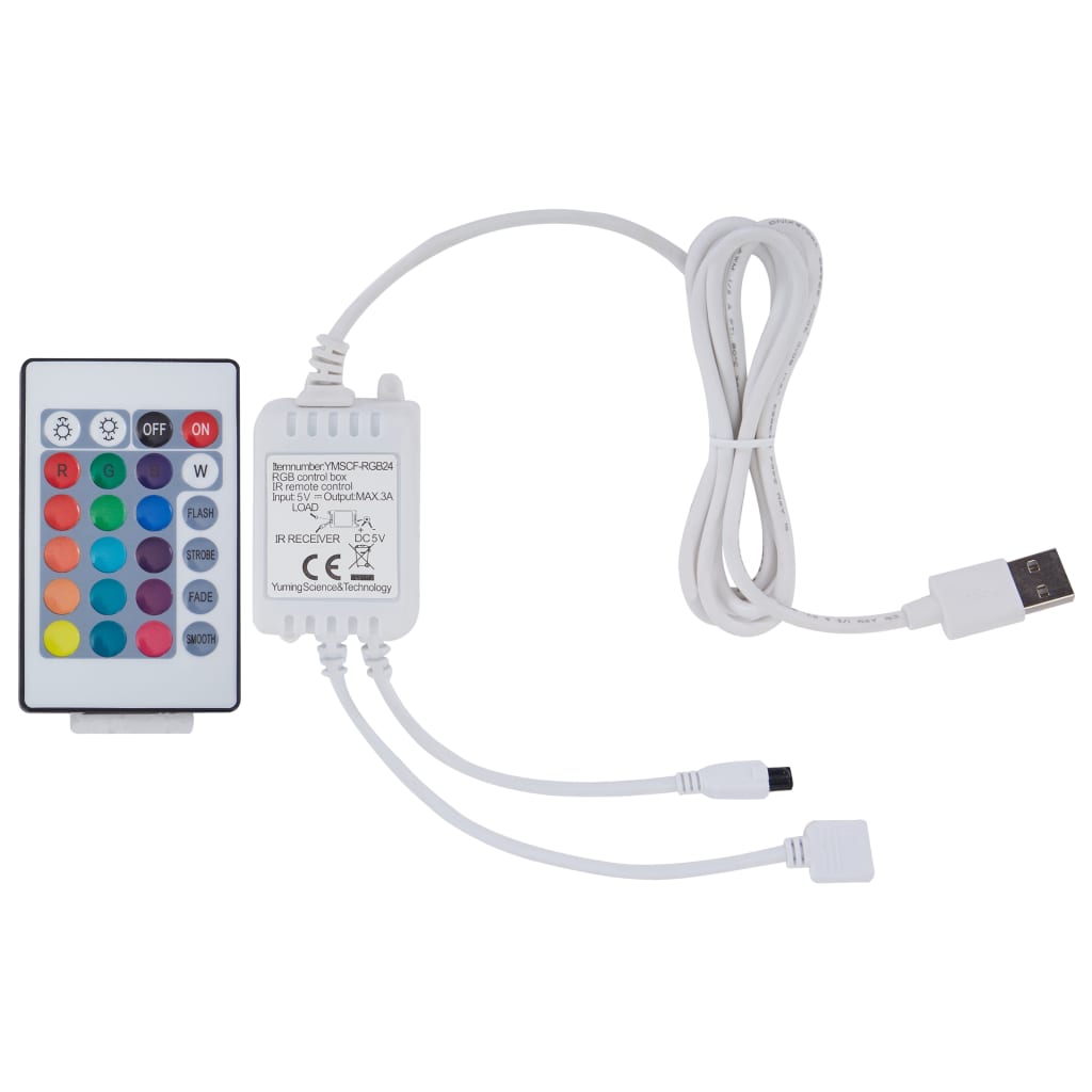 Lit avec sommier LED Blanc Similicuir WAVE FUTURA