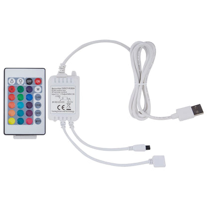 Lit avec sommier LED Blanc Similicuir WAVE FUTURA