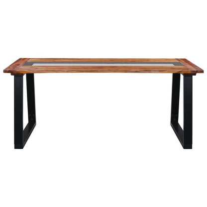 Table de salle à manger 180cm Bois d'acacia et verre