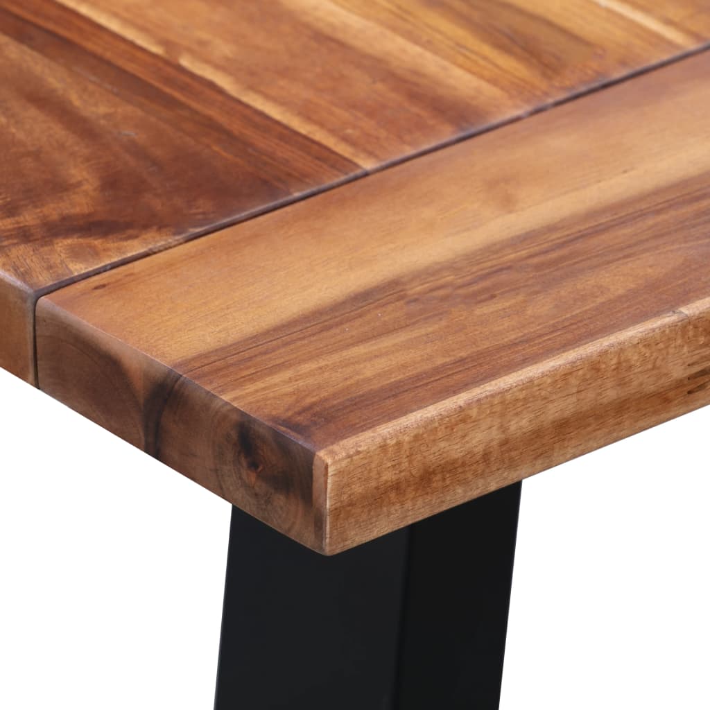 Table de salle à manger 180cm Bois d'acacia et verre