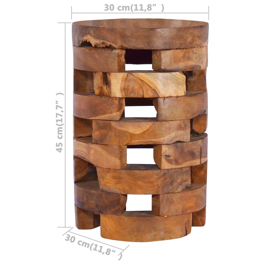 Table de chevet table d'appoint 30x30x45 cm Bois de teck massif