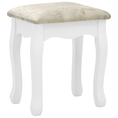 Ensemble Coiffeuse avec tabouret Blanc 80x69x141cm Paulownia