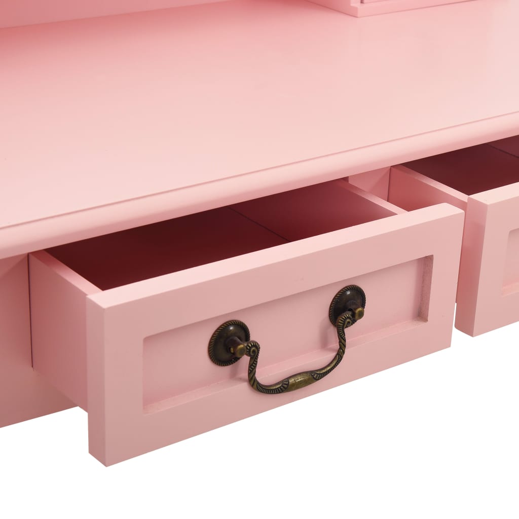 Ensemble Coiffeuse avec tabouret Rose 80x69x141 cm Paulownia