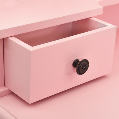 Ensemble Coiffeuse avec tabouret Rose 80x69x141 cm Paulownia