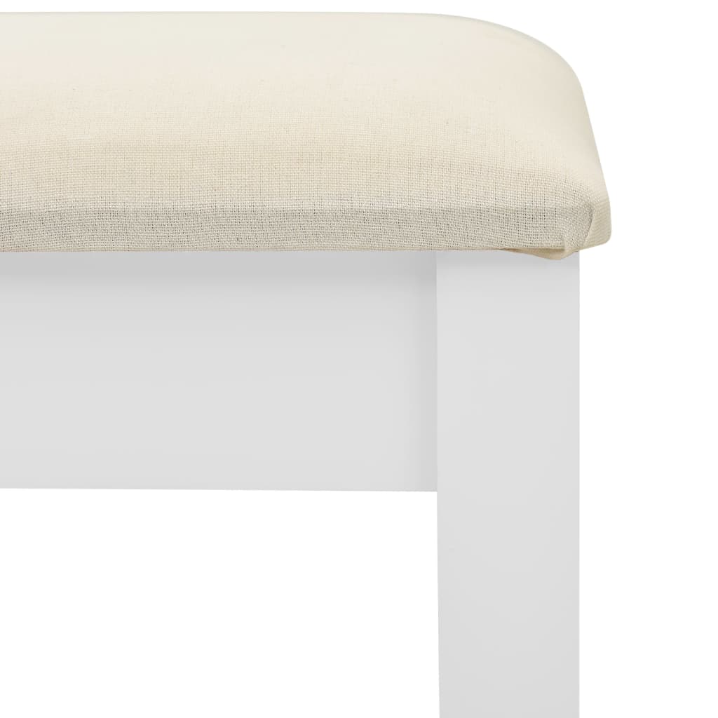 Coiffeuse et tabouret Blanc Paulownia MDF