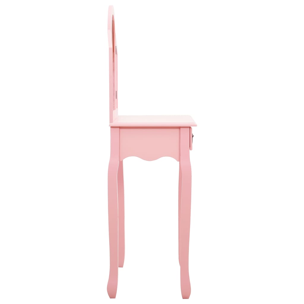 Coiffeuse et tabouret Rose Paulownia MDF