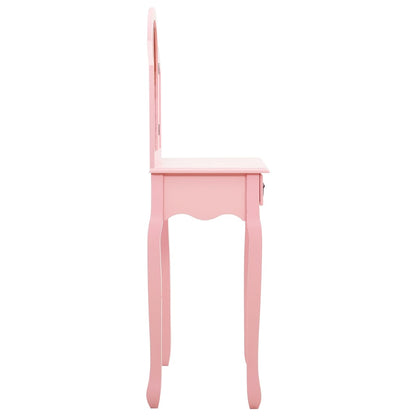Coiffeuse et tabouret Rose Paulownia MDF