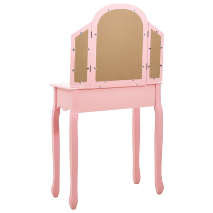 Coiffeuse et tabouret Rose Paulownia MDF