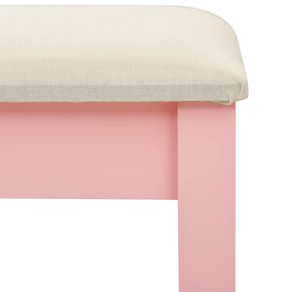 Coiffeuse et tabouret Rose Paulownia MDF