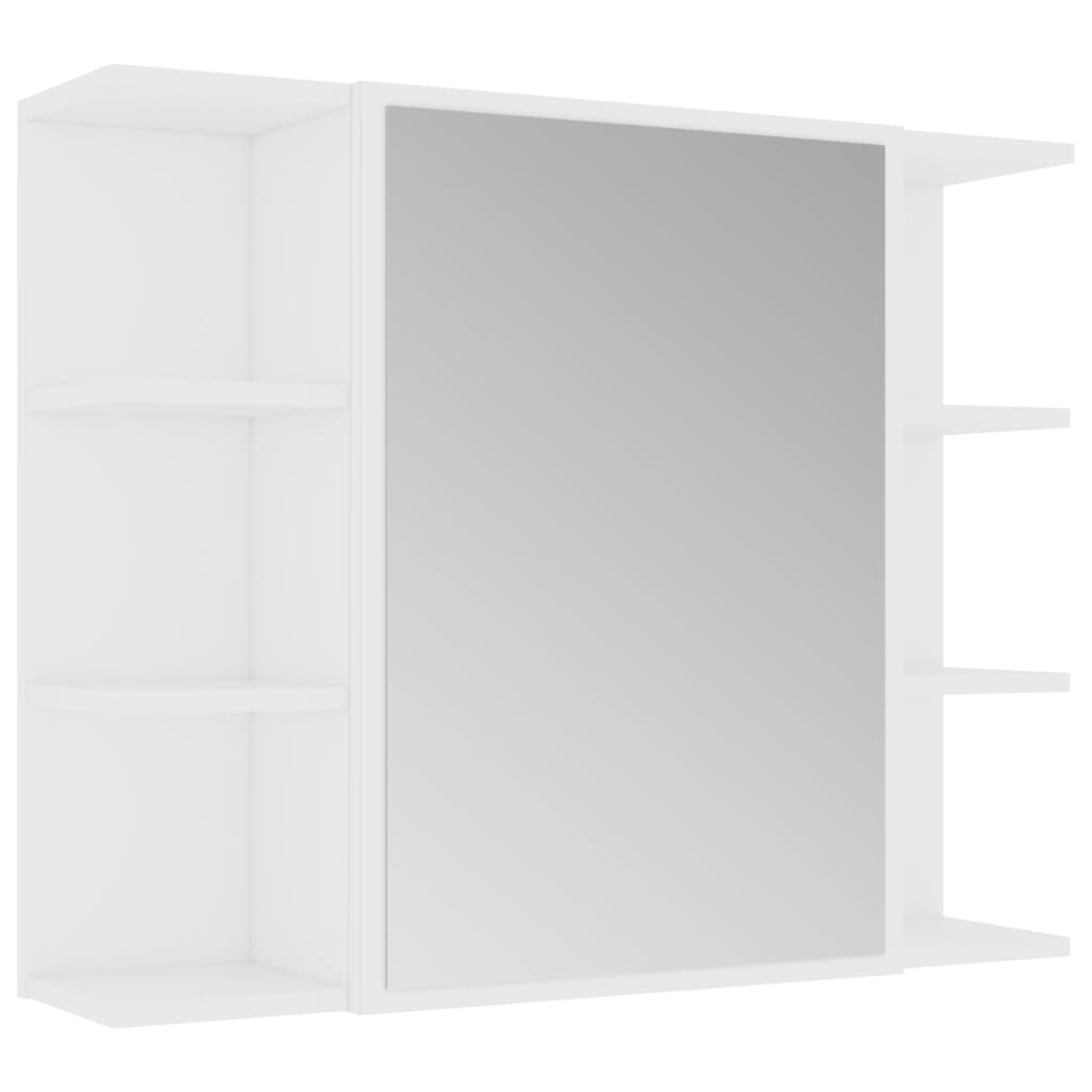 80x20.5x64 cm Agglomerate White Bagni Mirror