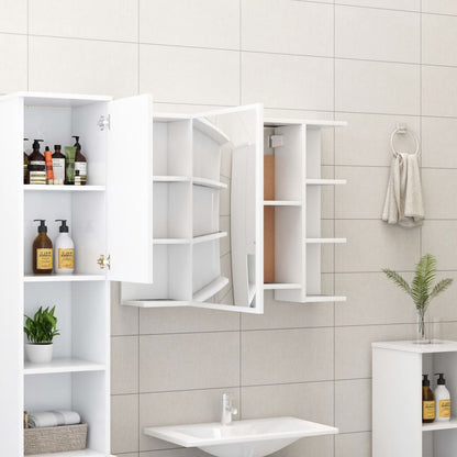 80x20.5x64 cm Agglomerate White Bagni Mirror