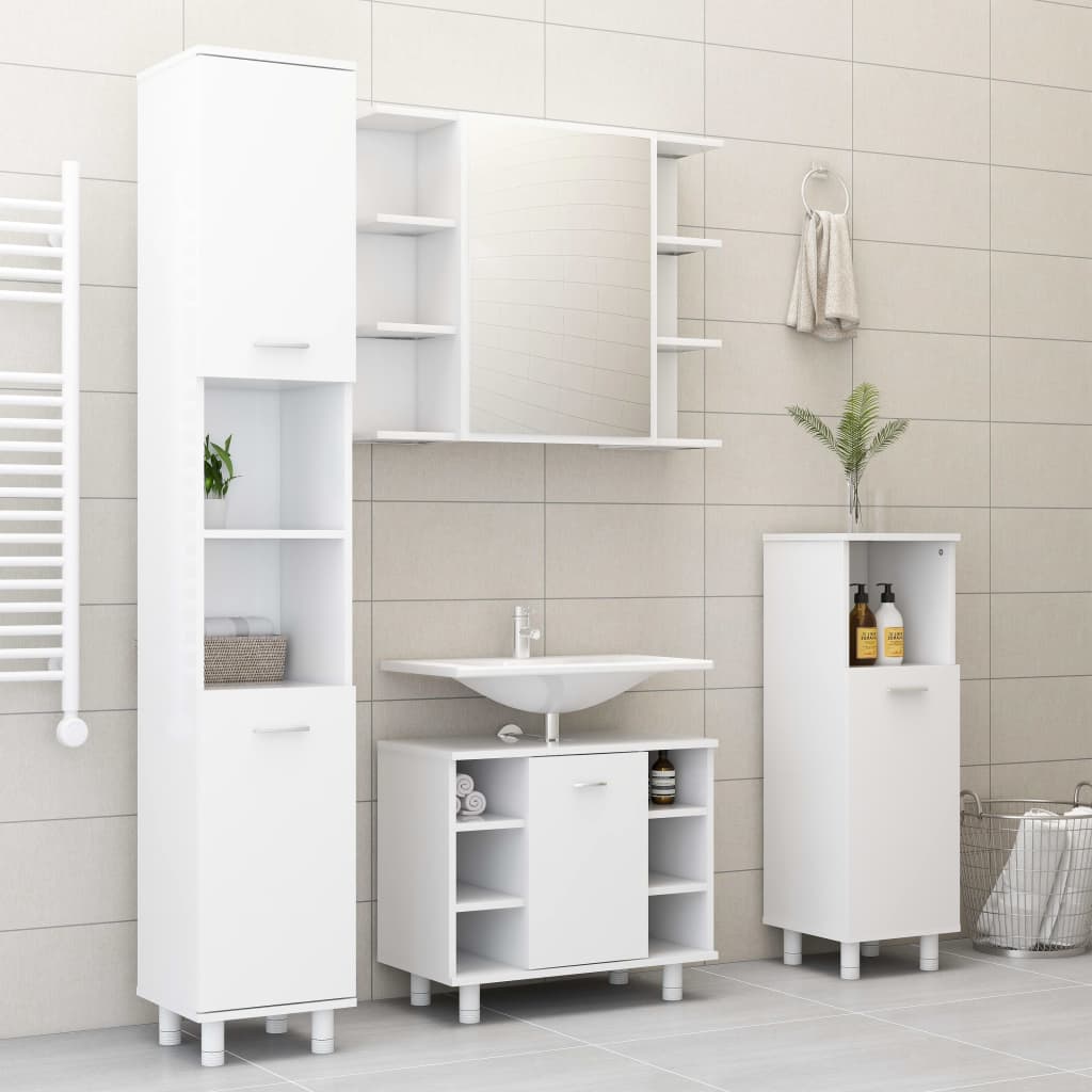80x20.5x64 cm Agglomerate White Bagni Mirror