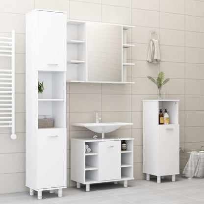 80x20.5x64 cm Agglomerate White Bagni Mirror