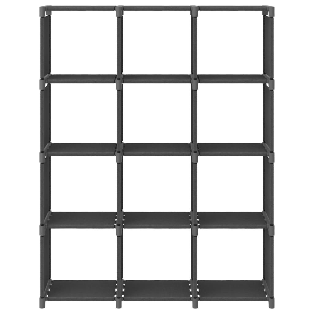 Étagère d'affichage 12 cubes Gris 103x30x141 cm Tissu
