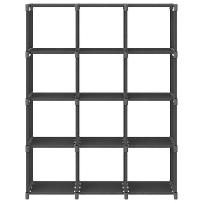 Étagère d'affichage 12 cubes Gris 103x30x141 cm Tissu