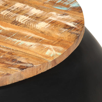 Table basse Noir 68x68x30 cm Bois de récupération BARNABE