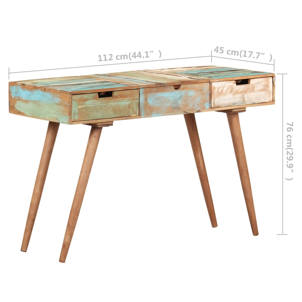 Coiffeuse avec miroir 112x45x76 cm Bois massif de récupération MONICA