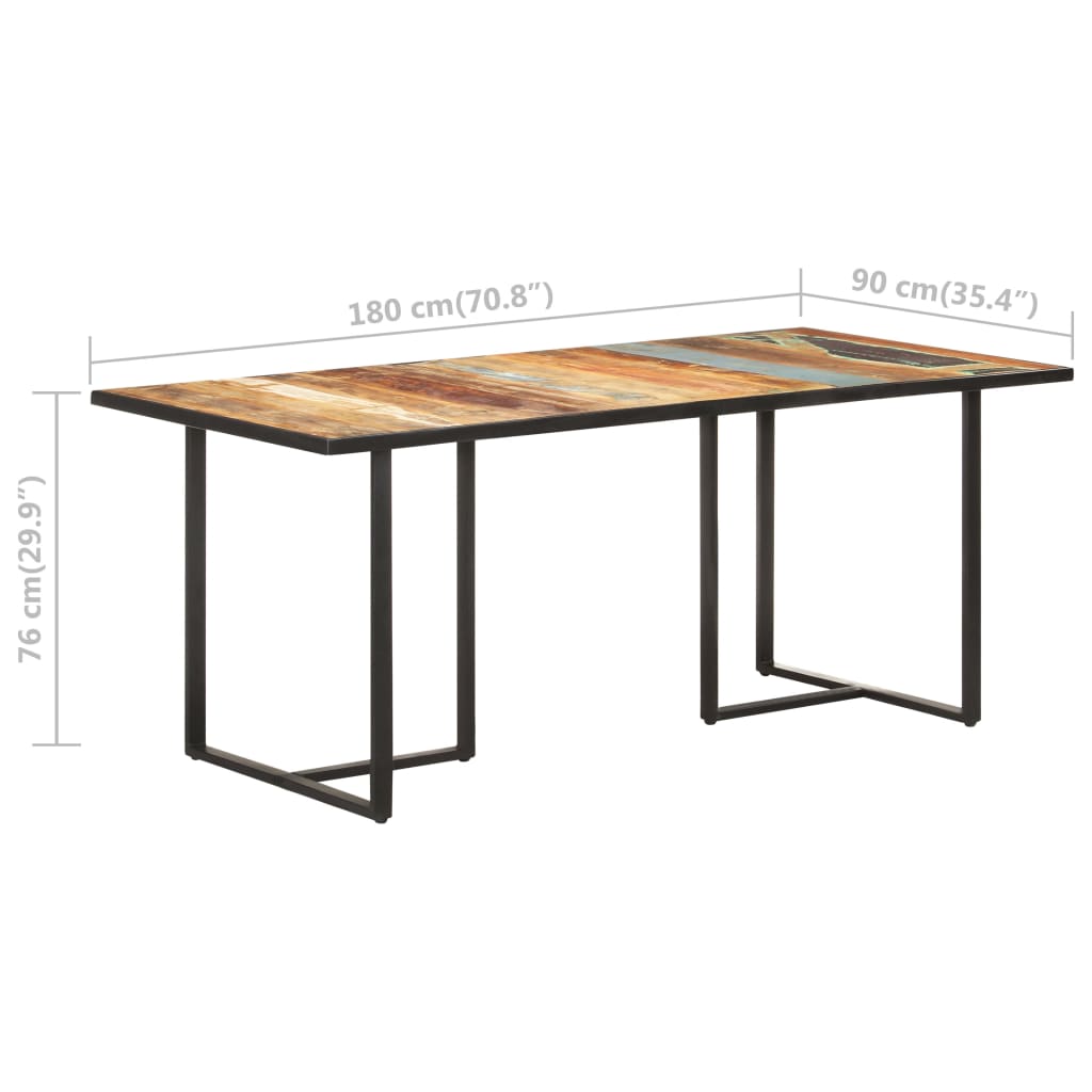 Table de salle à manger 180 cm Bois de récupération massif
