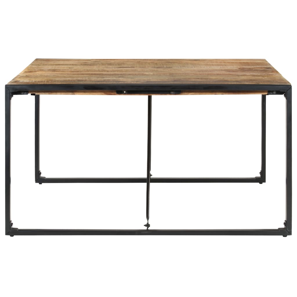 Table à manger carrée 140cm Bois de manguier brut