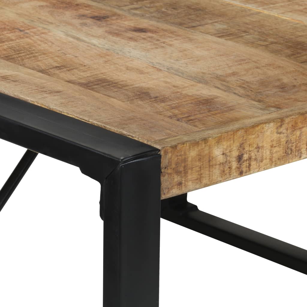 Table à manger carrée 140cm Bois de manguier brut