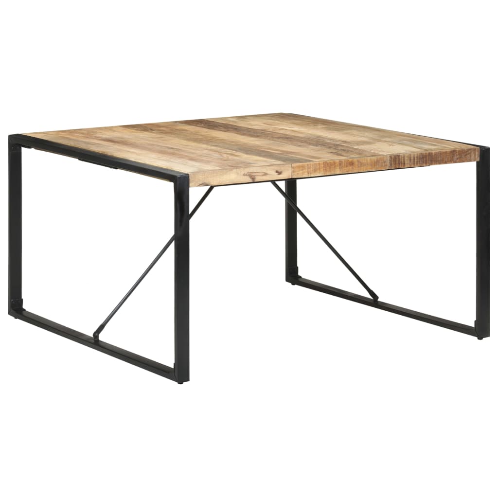 Table à manger carrée 140cm Bois de manguier brut