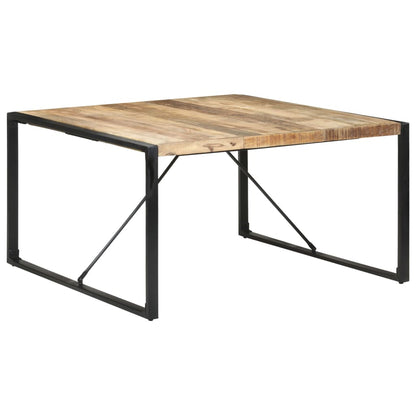 Table à manger carrée 140cm Bois de manguier brut