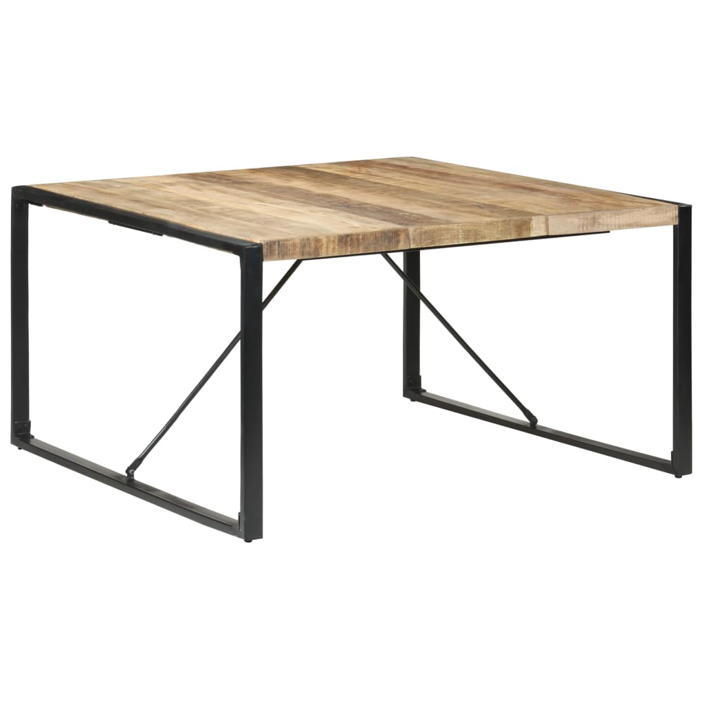 Table à manger carrée 140cm Bois de manguier brut