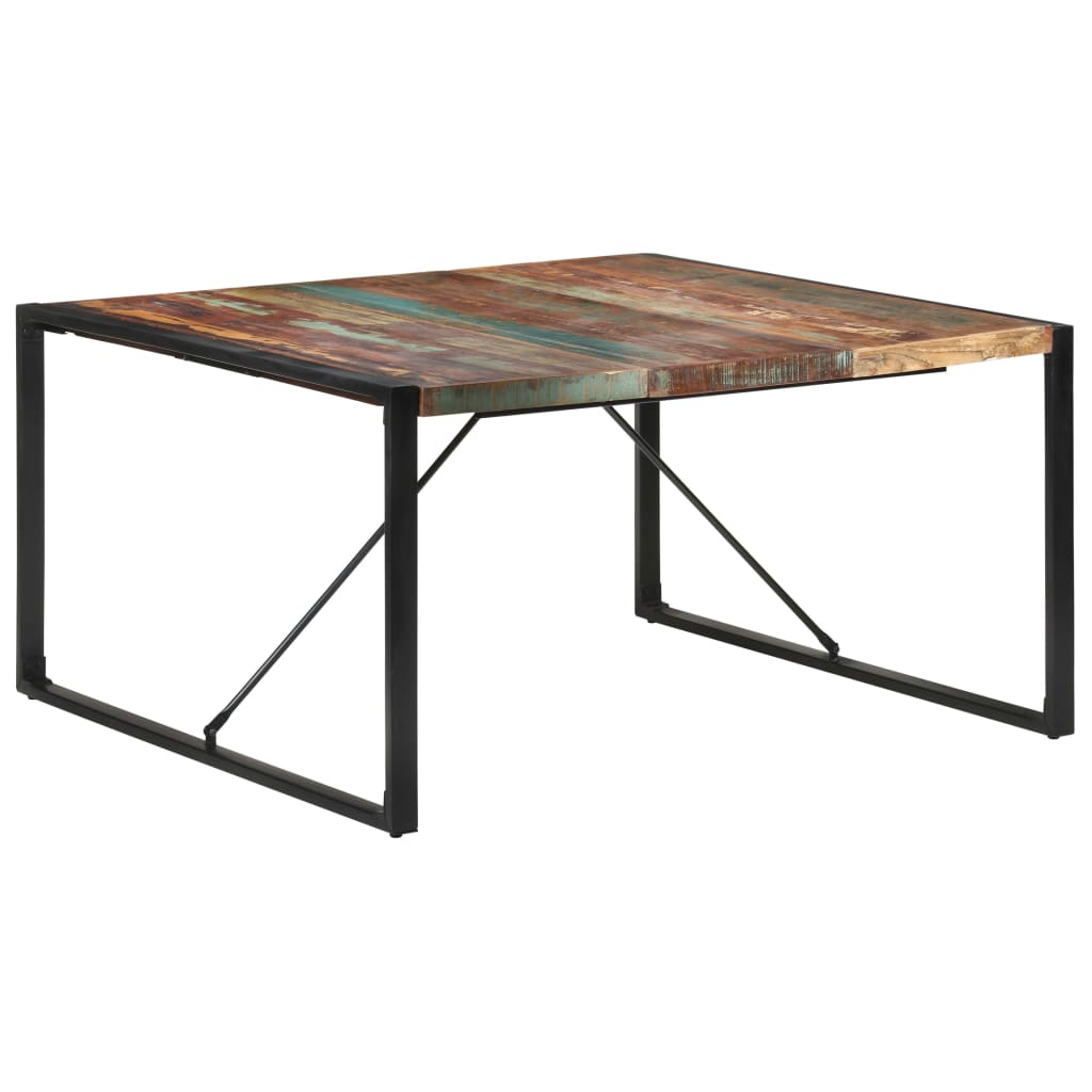Table à manger carrée 140cm Bois de récupération