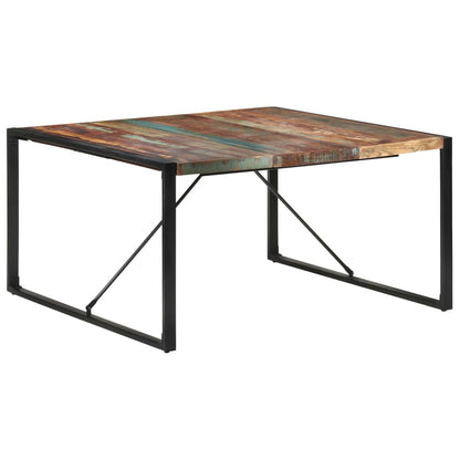 Table à manger carrée 140cm Bois de récupération