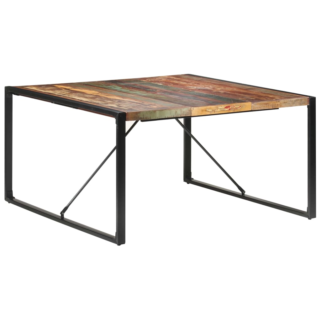 Table à manger carrée 140cm Bois de récupération