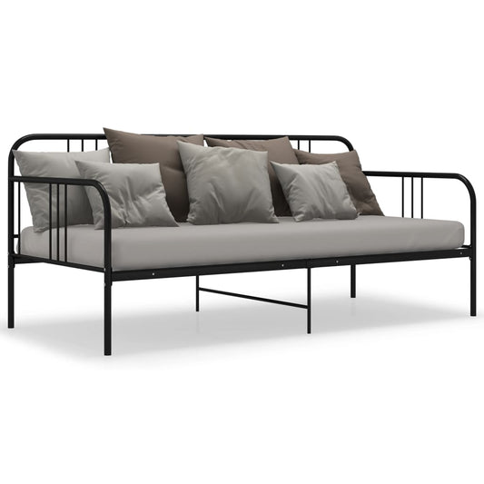 Canapé lit Noir Métal 90x200cm