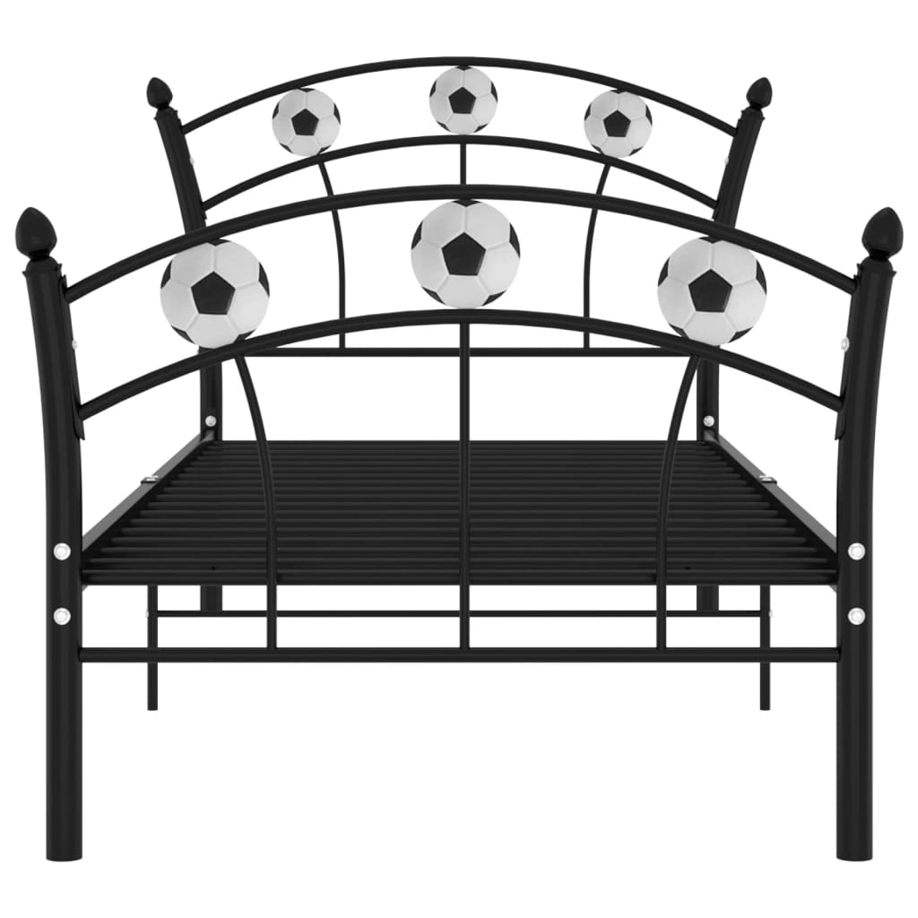 Lit enfant design Football Noir Métal 90x200 cm