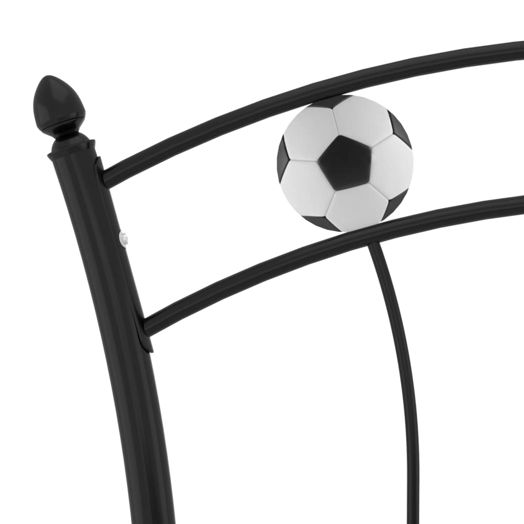 Lit enfant design Football Noir Métal 90x200 cm