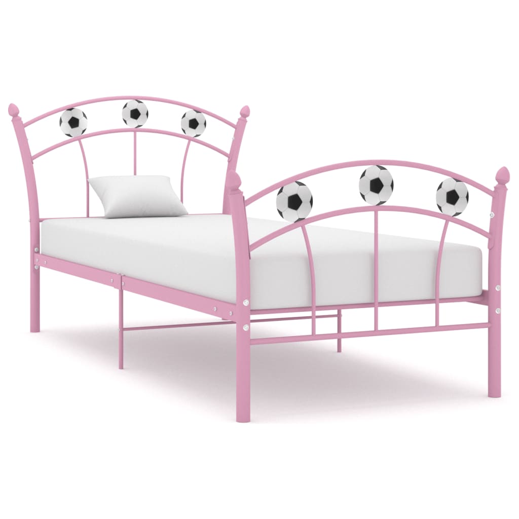 Diseño de cama para niños Pink Football Metal 90x200cm