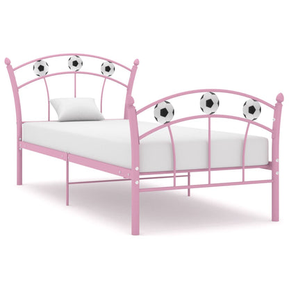 Diseño de cama para niños Pink Football Metal 90x200cm