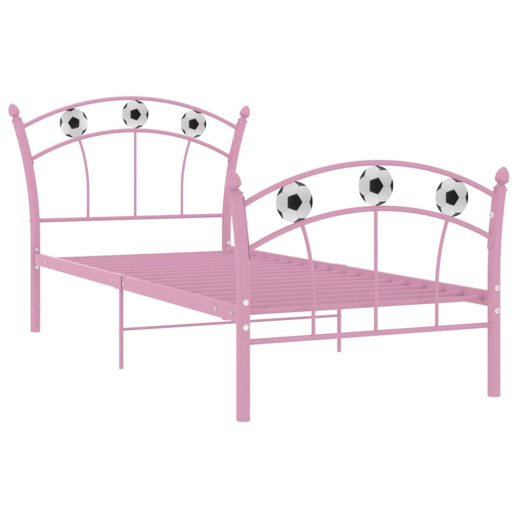 Diseño de cama para niños Pink Football Metal 90x200cm