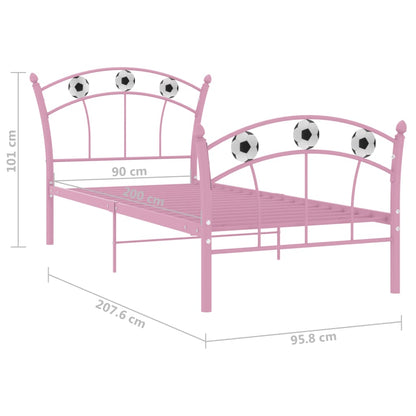 Diseño de cama para niños Pink Football Metal 90x200cm