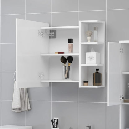 Weißer Badspiegelschrank 62,5 x 20,5 x 64 cm agglomeriert