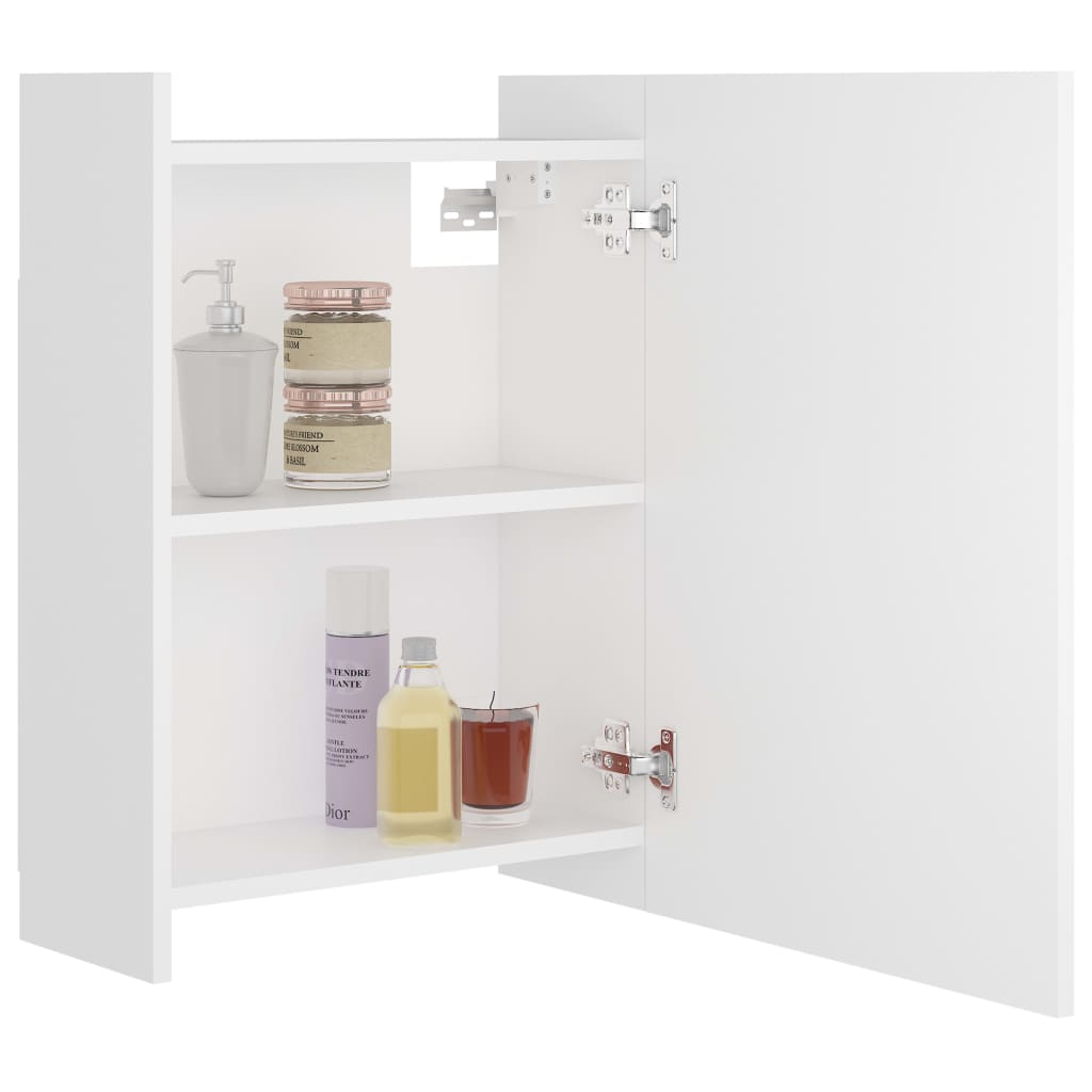 Weißer Badspiegelschrank 62,5 x 20,5 x 64 cm agglomeriert