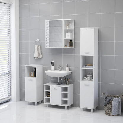 Weißer Badspiegelschrank 62,5 x 20,5 x 64 cm agglomeriert