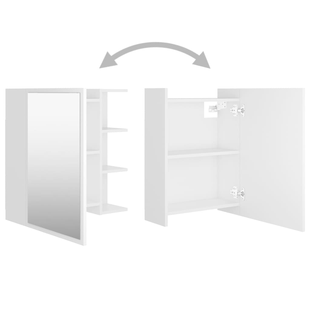 Weißer Badspiegelschrank 62,5 x 20,5 x 64 cm agglomeriert
