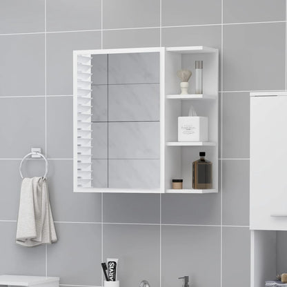 Weißer Badspiegelschrank 62,5 x 20,5 x 64 cm agglomeriert