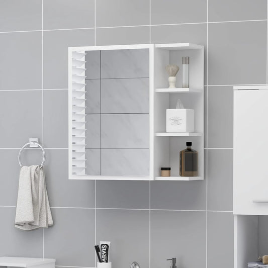 Weißer Badspiegelschrank 62,5 x 20,5 x 64 cm agglomeriert