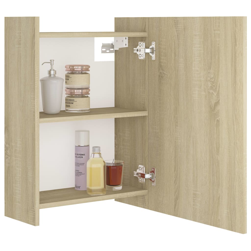 Sonoma Oak Mirror Cabinet 62,5x20.5x64 cm agglomeriert