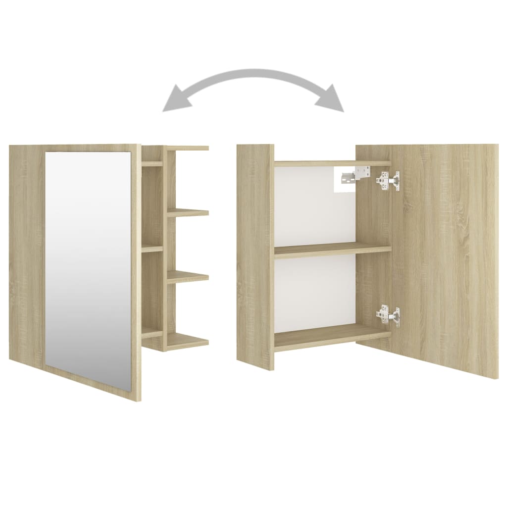 Sonoma Oak Mirror Cabinet 62,5x20.5x64 cm agglomeriert