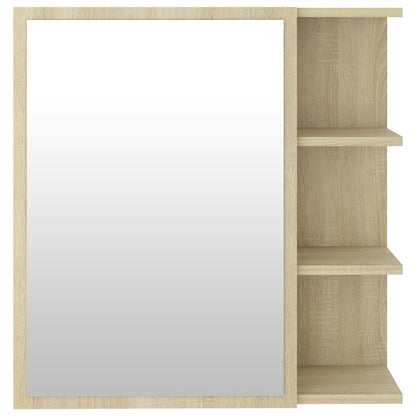 Sonoma Oak Mirror Cabinet 62,5x20.5x64 cm agglomeriert